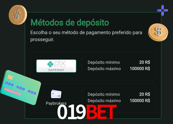 O cassino 019bet oferece uma grande variedade de métodos de pagamento